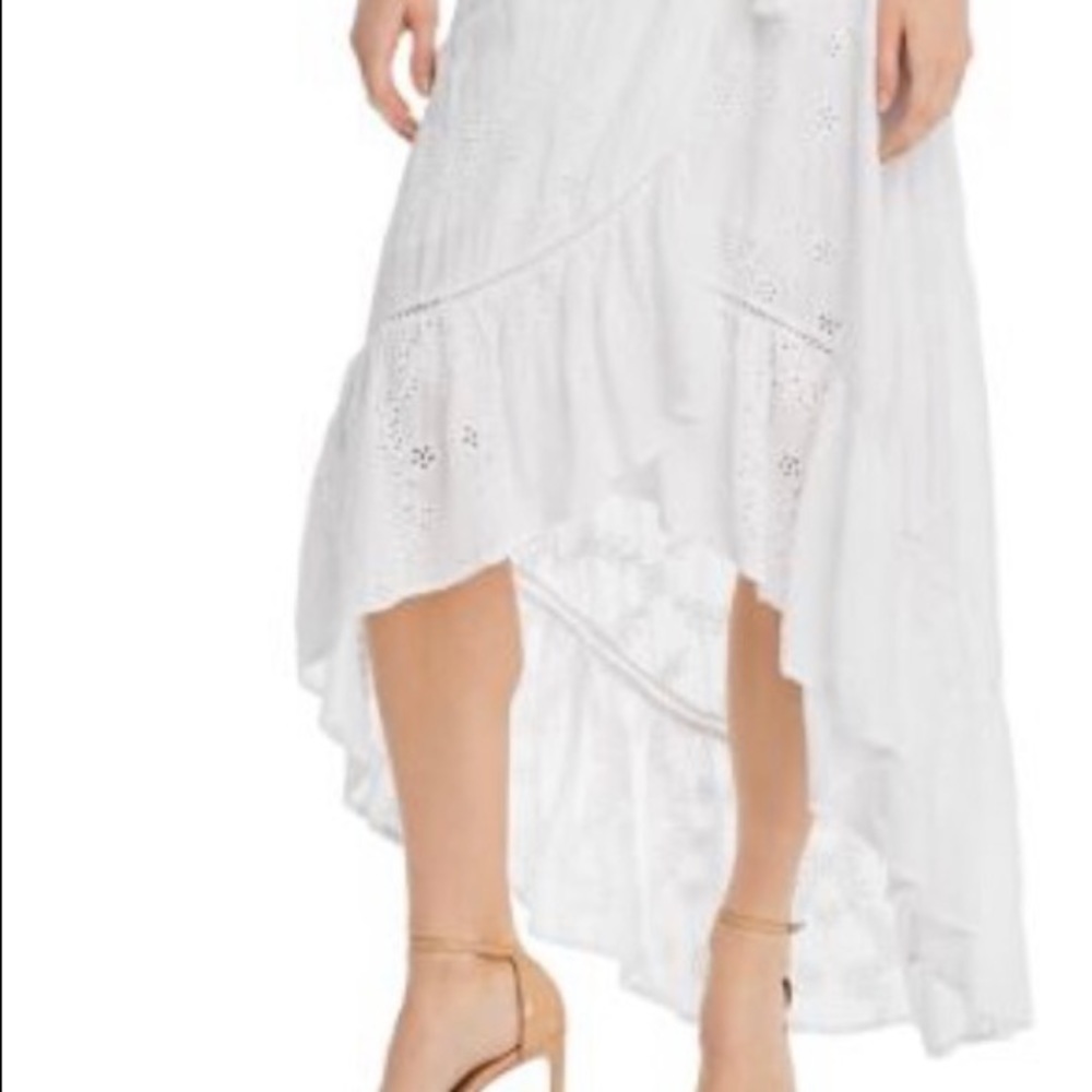 Young Fabulous and Broke high low white eyelet skirt